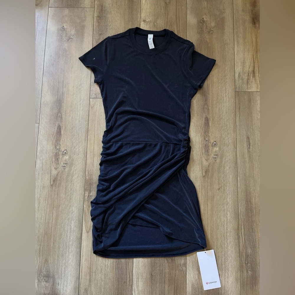 Lululemon Drapey Softstreme Wrap-Skirt Dress (size L, Black)